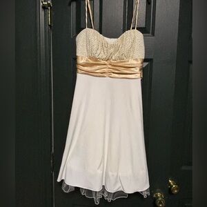 Elegant Gold and White Dress